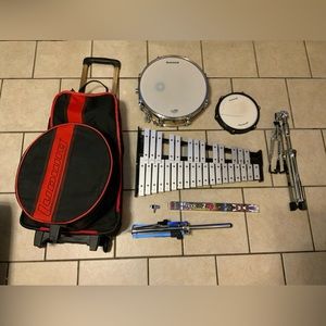 Ludwig 32 Key Xylophone 3x13" Piccolo Snare & practice Drum  Rolling Case Bundle